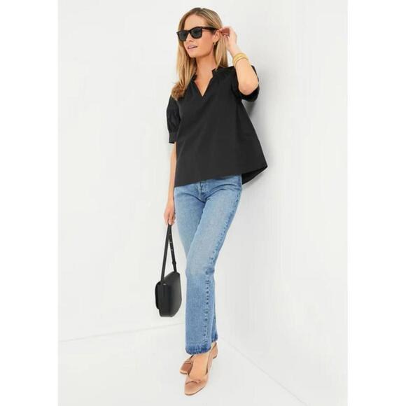 Tuckernuck Black Ruthie Blouse Top NWT Extra Small XS - Picture 2 of 8